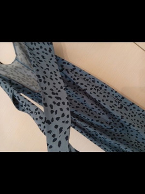 Dress new, black and blue, back tie with side slit