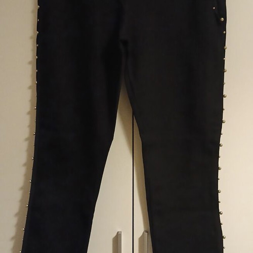 Zara women's leggings black with pearls on side, new, size XL