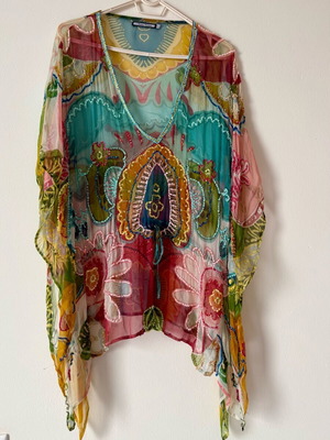 Transparent tunic like new with rhinestones in wide cut Anna Riska