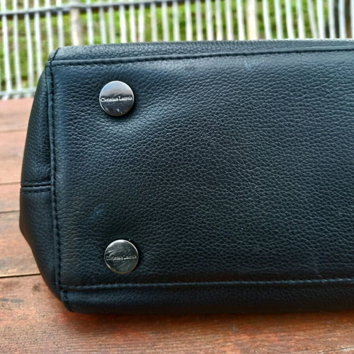 Christian Lacroix leather handbag used, black, large