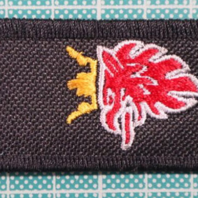 Fabric keychain Truck with embroidered logo 12x3 cm new, black