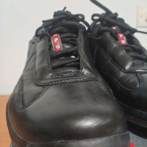 Prada American Cup's men's black leather sneakers like new, size 42.5