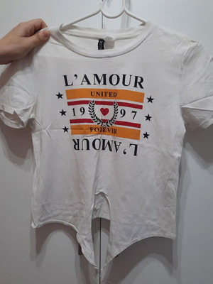 Girls' summer blouse like new, size XS, white and orange
