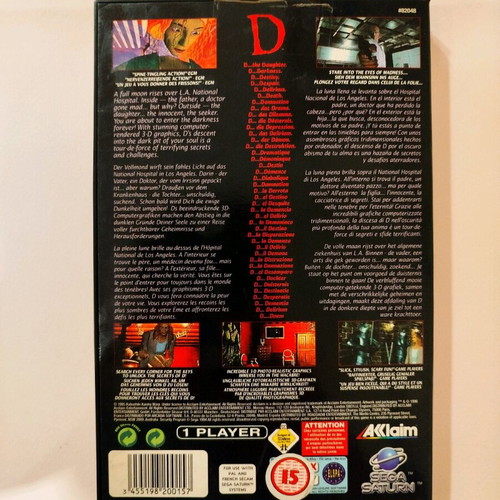 D Sega Saturn game used, UK English version