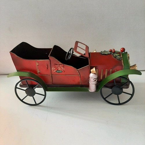 Handmade large metal vintage car used