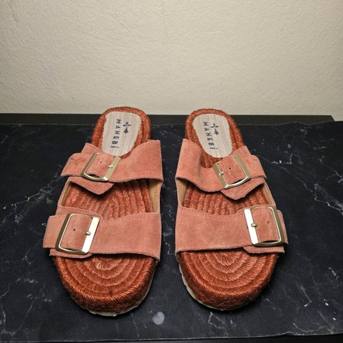 Manebi Nordic suede terracotta women's sandals like new