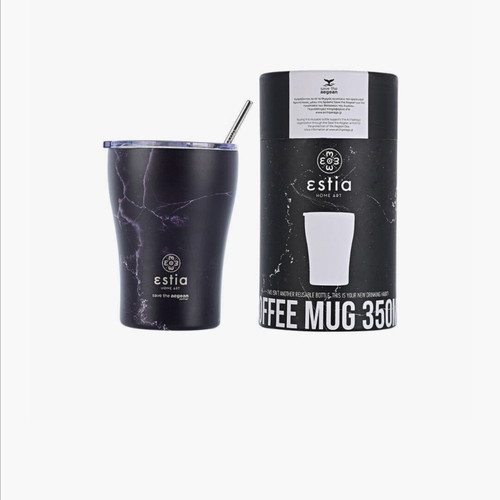 Estia Save The Aegean travel mug new, recyclable material 350ml with straw