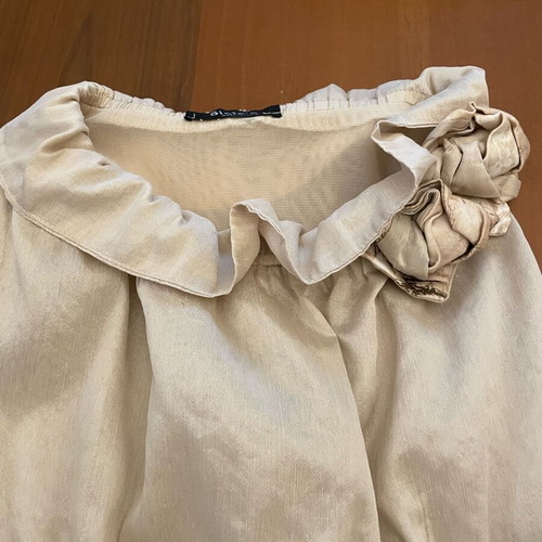 Blouse-Top With Basque Like New, Beige, Size S