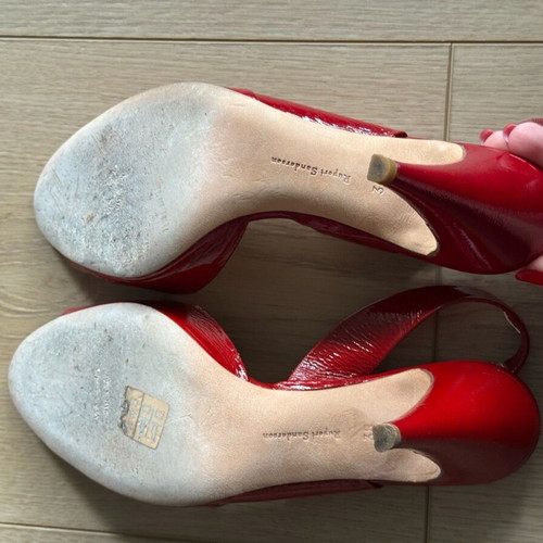 Rupert Sanderson Vogue Heels size 38 red patent leather used