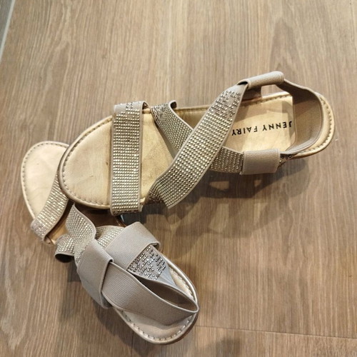 Jenny Fairy platform sandals like new, gold nude with rhinestones