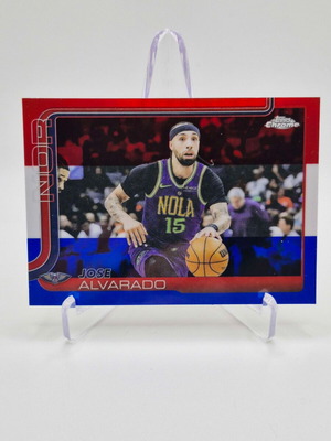 Κάρτα 2025-26 Topps Chrome Basketball Jose Alvarado Red White Blue καινούργιο