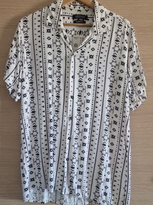 Dezign Exclusive by Filis men's short-sleeve shirt size M slim fit aztec print