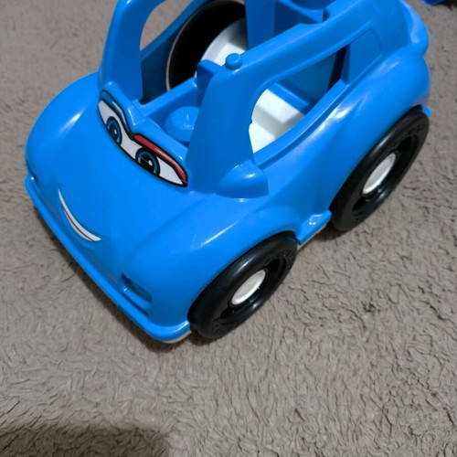 Toy car with figure and blocks used