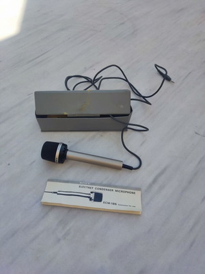 Sony ECM-18N electret condenser μικρόφωνο με θήκη και εγχειρίδιο