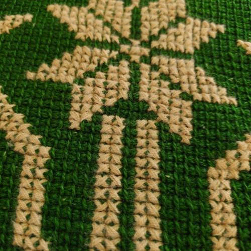 Traditional wool knitted blanket used 180x210 cm handmade