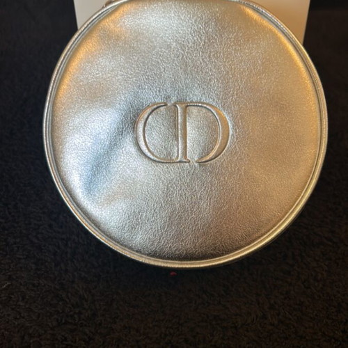 Dior toiletry bag silver new, 15 cm diameter