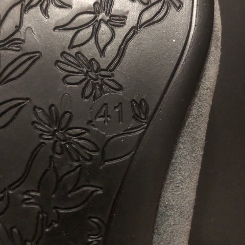 Women's ballerina shoes new, gray, genuine suede leather, size 41, handmade with crystal bow