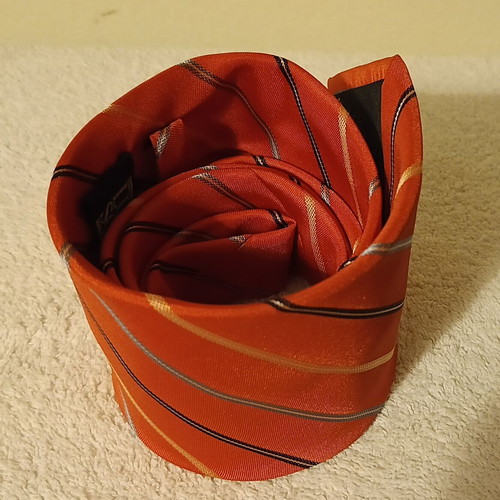 Luciano Soprani men's tie new, orange striped