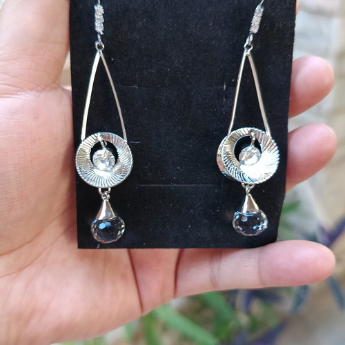Vintage earrings with Swarovski crystals new, silver