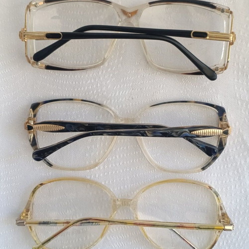 Nina Ricci colorful eyeglass frames used, lot of 9 authentic skeletons