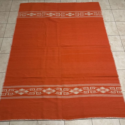 Vintage Handmade Wool Rug on Loom, Like New, 204x149cm