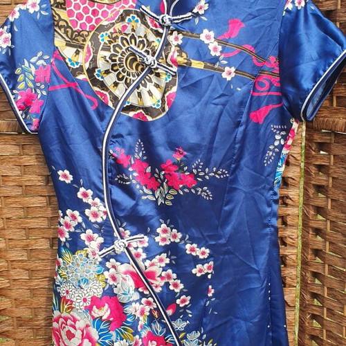 Qipao dress like new, blue multicolor, size S