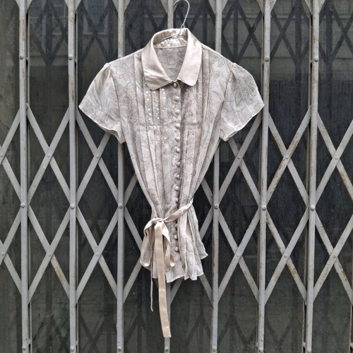 Next Y2K Belted Button Down Shirt with Sequins like new, size S