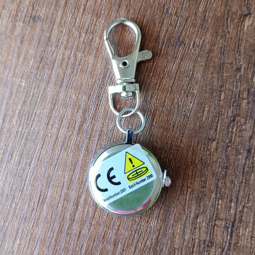 Keychain watch new, metal, silver color