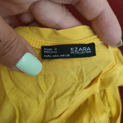 Zara yellow blouse size L like new