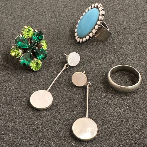 Various old jewelry used, set with Cat's Eyes and Swarovski stones