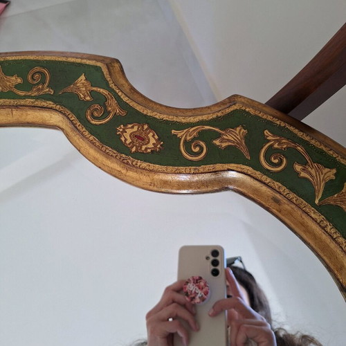 Handmade marquetry mirror like new