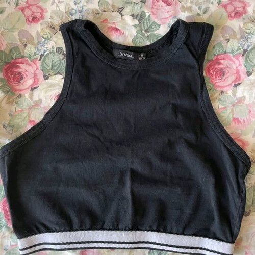 Bershka crop top black, like new, size M