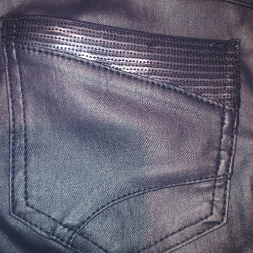 Morgan pants with leather look new, size 36, dark blue