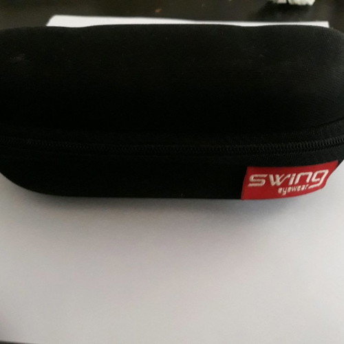 Swing glasses case like new, black, zipper, hard fabric exterior
