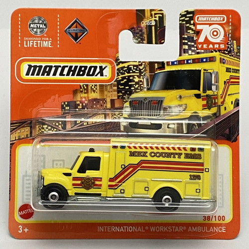 International Workstar Ambulance Matchbox toy car new, scale 1:64