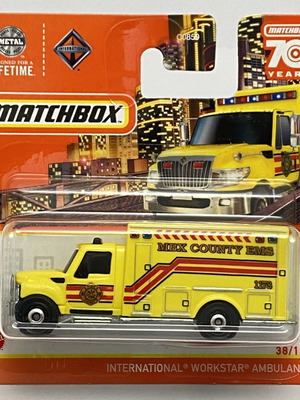 International Workstar Ambulance Matchbox toy car new, scale 1:64