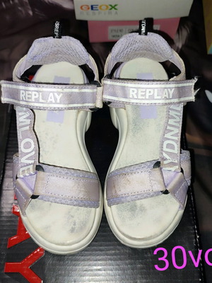 Replay sandals size 30 like new, white and purple