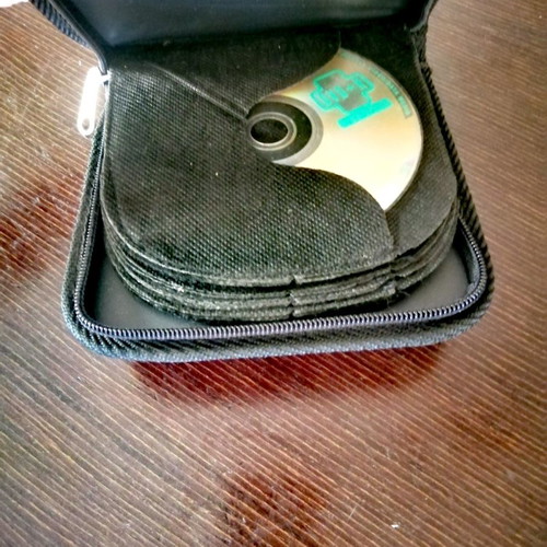 Leather CD case used with 6 double sleeves