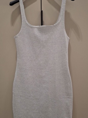 Zara striped mini dress, size M, white
