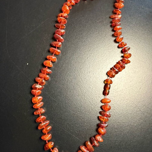 Amber necklace used, orange