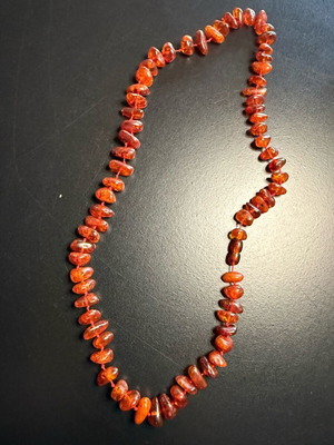 Amber necklace used, orange