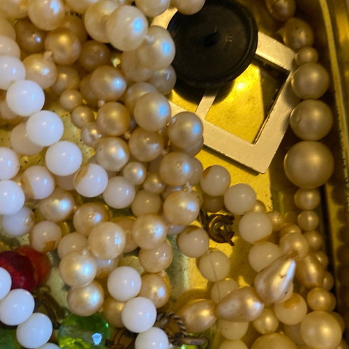 Vintage beads and pearls used with box