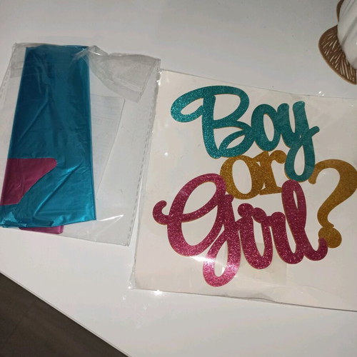 Gender reveal decoration new with cake topper and balloon