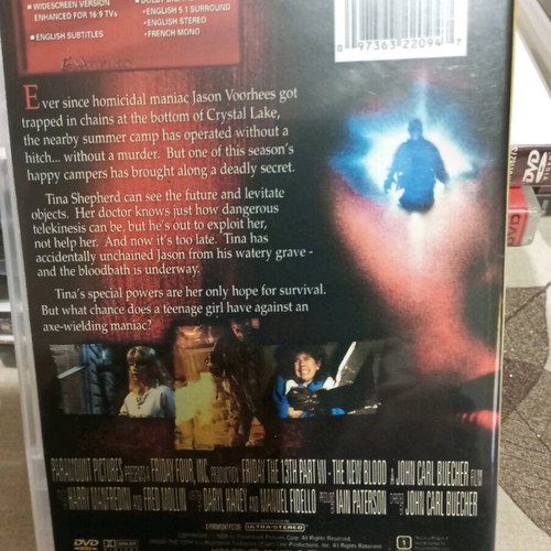 Friday The 13th Part VII The New Blood DVD used with Greek subtitles