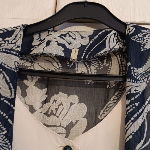 Spring coat like new with integrated shirt, black and gray XXL