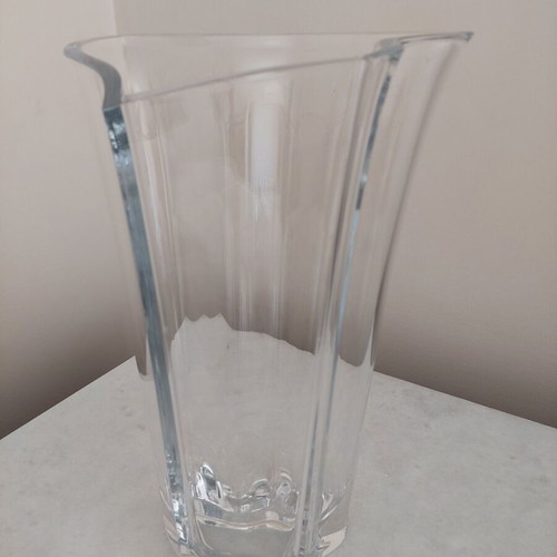 Crystal decorative vase like new, lead crystal, modern design 30x12