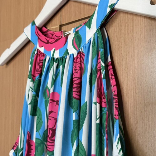 Karavan summer maxi dress with stripes and flowers, like new