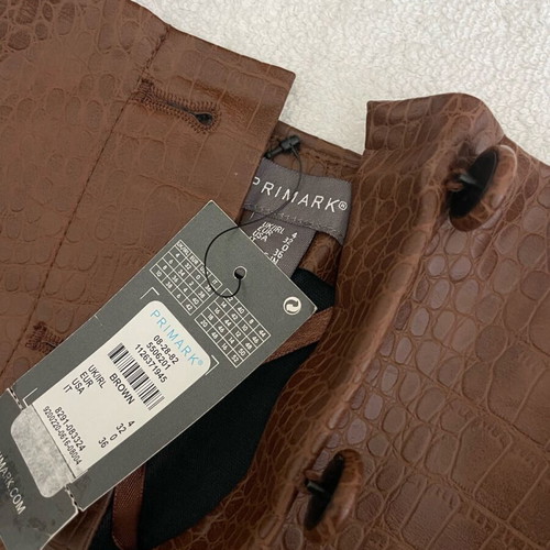 Primark brown leather skirt new