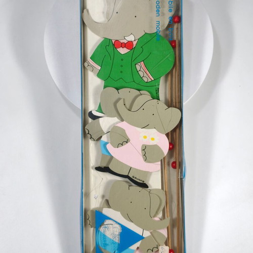 Vintage Babar wooden mobile decoration 1986 like new