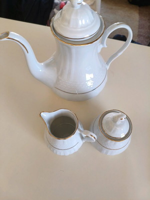 Porcelain tea set for 12 people used, complete set
